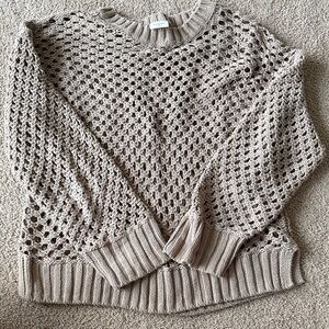 Abercrombie open knit crochet sweater